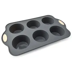 Orchid ILB Silicone Muffin Cake Pan (Grey, 6 Pc.)