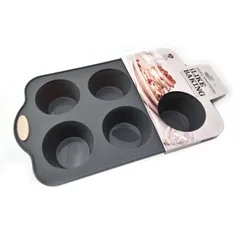 Orchid ILB Silicone Muffin Cake Pan (Grey, 6 Pc.)