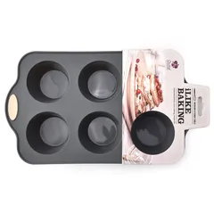 Orchid ILB Silicone Muffin Cake Pan (Grey, 6 Pc.)