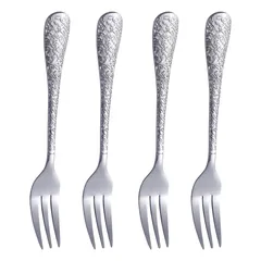 Orchid Artistic Stainless Steel Dessert Cake Fork Set (4 Pc.)