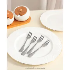 Orchid Artistic Stainless Steel Dessert Cake Fork Set (4 Pc.)