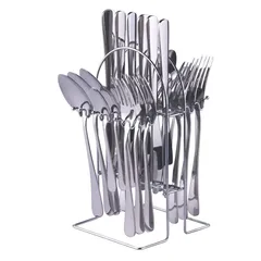 Orchid Stainless Steel Cutlery with Stand (24 Pc.)