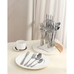 Orchid Stainless Steel Cutlery with Stand (24 Pc.)