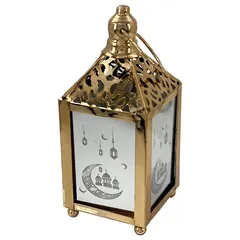 Party Magic Eid Metal Lantern W/Lights (6 x 6 x 14.5 cm)