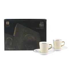 Asala Turkish Coffee Set (12 Pc., Beige & Gold)