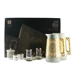 Asala Tea and Arabic Coffee Set (21 Pc., Olive & Gold)