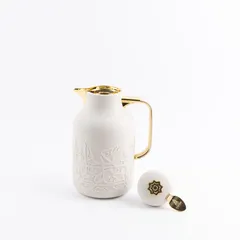 Jiwar One Vacuum Flask for Tea and Coffee (Beige & Gold)