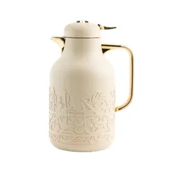 Jiwar One Vacuum Flask for Tea and Coffee (Ivory & Gold)