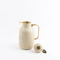 Jiwar One Vacuum Flask for Tea and Coffee (Ivory & Gold)