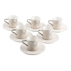 Jiwar Coffee Sets (12 Pc., Beige & Silver)