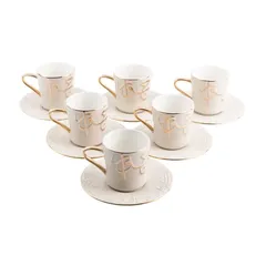 Jiwar Tea Set (12 Pc., Beige & Gold)