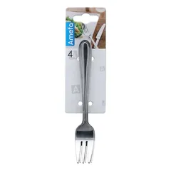 Amefa Pearl Stainless Steel Cake Forks (Silver, 4 Pc.)