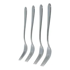 Amefa Pearl Stainless Steel Cake Forks (Silver, 4 Pc.)