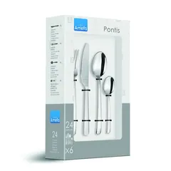 Amefa Pontis Stainless Steel Cutlery Set (Silver, 24 Pc.)