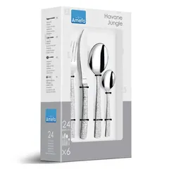 طقم أدوات مائدة ستانلس ستيل أميفا هافانا (فضي، 24 قطعة)