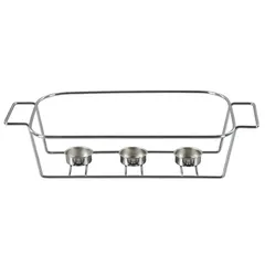 Orchid Rectangle Casserole W/Candle Stand (White, 30 cm)