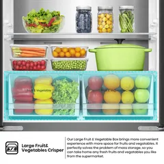 Hisense Freestanding Cross Door American Freezer Fridge, RQ5G470SBB3 (457 L)