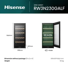 Hisense Freestanding Single Zone Beverage Cooler, RW3N230GELF (108 Bottles)
