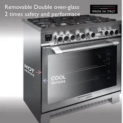 Tecnogas Superiore Freestanding 5-Burner Gas Cooker W/Oven, NG170X96G5VC (170 L, ‎60 x 90 x 85 cm)