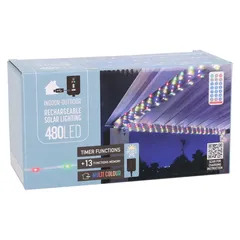 LED 480 Solar Light Rechargeable (Multicolor)