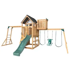 Dynamic Sports Leopard Wooden Swing Set