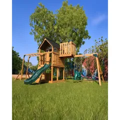 Dynamic Sports Leopard Wooden Swing Set