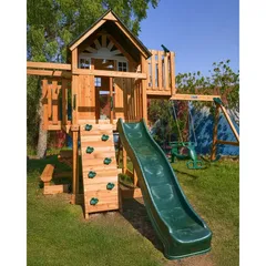 Dynamic Sports Leopard Wooden Swing Set