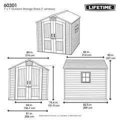 Lifetime Outdoor Storage Shed (215 x 77 x 63 cm)