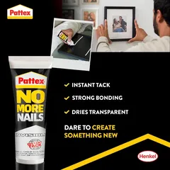 Pattex No More Nails Strong & Easy Mounting Adhesive Tube (40 g)
