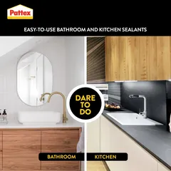 Pattex Sanitary Anti-Mould Pressure Bath & Kitchen Sealant Pack (White, 200 ml, 6 Pc.)
