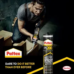 Pattex PL200 Polymer Based Construction Adhesive (290 g, Transparent)