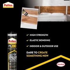 Pattex PL200 Polymer Based Construction Adhesive (290 g, Transparent)