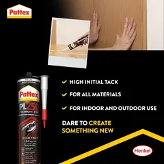 Pattex PL250 High Tack Construction Adhesive (White, 440 g)