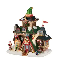 Lemax Elwood's Elf Lodge Battery-Operated Festive Decor (Multicolor, 4.5 V)
