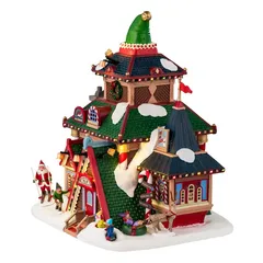 Lemax Elwood's Elf Lodge Battery-Operated Festive Decor (Multicolor, 4.5 V)