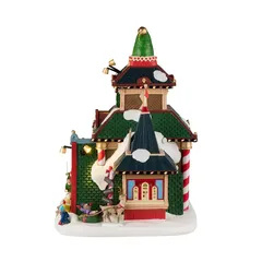 Lemax Elwood's Elf Lodge Battery-Operated Festive Decor (Multicolor, 4.5 V)