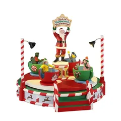 Lemax Santa's Peppermint Teacup Spinner Battery-Operated Festive Decor (Multicolor, 4.5 V)