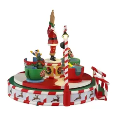Lemax Santa's Peppermint Teacup Spinner Battery-Operated Festive Decor (Multicolor, 4.5 V)