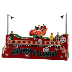 Lemax Runaway Sleigh Festive Decor W/Adaptor (White, 550 mAh)
