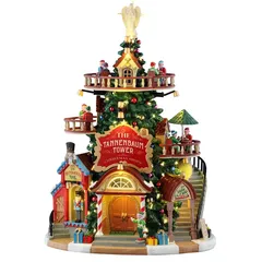 Lemax The Tannenbaum Tower Christmas Shops Battery-Operated Festive Decor (4.5 V)