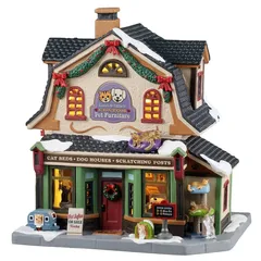 Lemax Luna & Ollie Custom Pet Furniture Festive Decor W/Adaptor (Multicolor, 100 mAh)