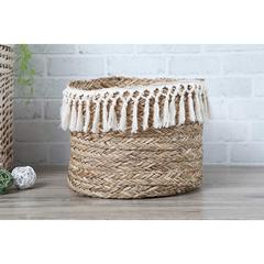 PAN Emirates Arrow Seagrass Wicker Storage Basket (33 x 27 cm, Natural)