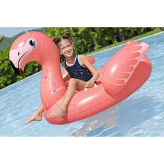 Bestway Inflatable Rider Fancy Flamingo (128 x 110 x 87 cm, Multicolor)