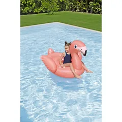 Bestway Inflatable Rider Fancy Flamingo (128 x 110 x 87 cm, Multicolor)