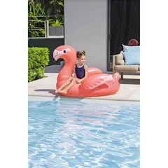 Bestway Inflatable Rider Fancy Flamingo (128 x 110 x 87 cm, Multicolor)