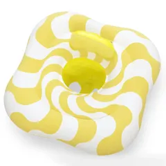Bestway Swim Safe Float Wavy Square Ring  Baby Seat (72 x72 x 27 cm, Multicolor)