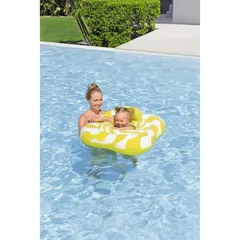 Bestway Swim Safe Float Wavy Square Ring  Baby Seat (72 x72 x 27 cm, Multicolor)