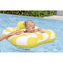 Bestway Swim Safe Float Wavy Square Ring  Baby Seat (72 x72 x 27 cm, Multicolor)