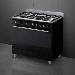 SMEG Freestanding Concert 5-Burner Gas Cooker W/Electric Oven, SSA91MABL2 (90 x 90 x 60 cm)