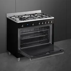 SMEG Freestanding Concert 5-Burner Gas Cooker W/Electric Oven, SSA91MABL2 (90 x 90 x 60 cm)